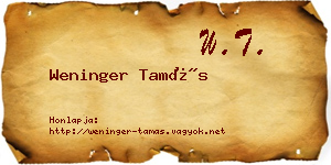 Weninger Tamás névjegykártya