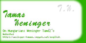 tamas weninger business card